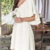 Connecteri  Womens Dresses 2024 Spring Summer Deep V Neck Elegant Bow tie Mini Dress S-XL