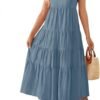 Connecteri Women's 2024 Summer Sleeveless Dress Casual Backless Loose Flowy Tiered Sundress Beach Cover up Tank Dresses