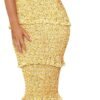 Connecteri  Womens Floral Summer One Shoulder Strappy Tiered Ruffle Midi Bodycon Dresses