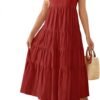 Connecteri Women's 2024 Summer Sleeveless Dress Casual Backless Loose Flowy Tiered Sundress Beach Cover up Tank Dresses
