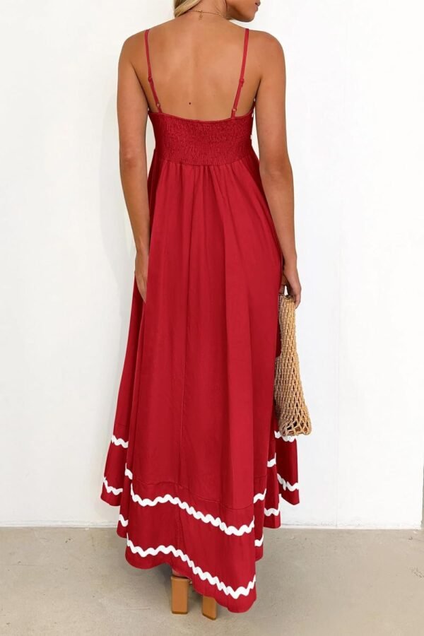 Connecteri  Womens 2024 Summer Flowy Maxi Dress Casual Sleeveless Spaghetti Strap Ruffle Beach Long Dresses
