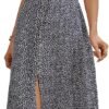 Connecteri  Women's 2024 Summer Casual Boho Sundress Polka Dot Spaghetti Strap V Neck Flowy Midi Dresses