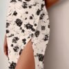 Connecteri  Womens Summer Sleeveless Bodycon Midi Dress Button Slit 2024 Fashion Casual Sundress Cocktail Party Dresses