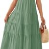 Connecteri Women's 2024 Summer Sleeveless Dress Casual Backless Loose Flowy Tiered Sundress Beach Cover up Tank Dresses