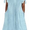 Womens Bohemian Maxi Long Dress Trendy Boho Dresses V Neck Beach Vacation Dress Casual Beachy Outfits with Pockets