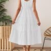 Connecteri Women's 2024 Summer Sleeveless Dress Casual Backless Loose Flowy Tiered Sundress Beach Cover up Tank Dresses