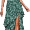 Connecteri  Women's Summer 2024 Maxi Dress Spaghetti Strap Spring Casual Boho Split Beach Long Flowy Dresses Trendy