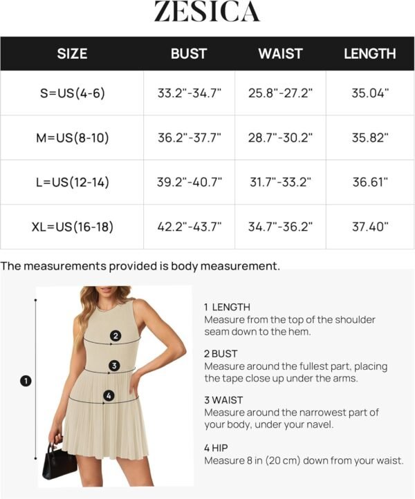 Connecteri Women's Summer Sleeveless Mini Dress 2024 Crewneck Knit A Line Pleated Swing Casual Basic Short Dress