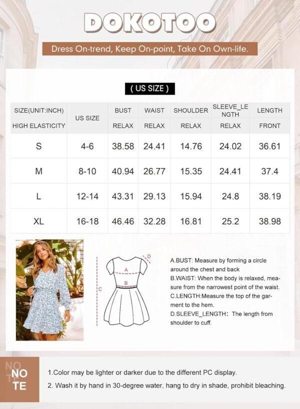 Connecteri  Womens Summer Dresses 2024 Boho Floral Drawstring V Neck Smocked Long Sleeve Ruffle Tiered Chiffon Mini Short Dress