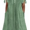 Womens Bohemian Maxi Long Dress Trendy Boho Dresses V Neck Beach Vacation Dress Casual Beachy Outfits with Pockets