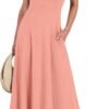 Connecteri  Women Summer Casual Sleeveless Maxi Sundress Button Fit & Flare A-Line Flowy Long Dresses 2024 Beach Outfits