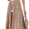 Connecteri  Women's Maxi Dress Lace Dresses Boho Tassel V-Neck Flare Ruffle Adjustable Straps Beach Summer Long Dress