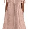 Womens Bohemian Maxi Long Dress Trendy Boho Dresses V Neck Beach Vacation Dress Casual Beachy Outfits with Pockets