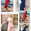 Connecteri  Womens One Shoulder Sleeveless Ruffle Empire Waist Asymmetrical High-Low Bodycon Formal Wedding Guest Midi Dresses