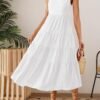 Connecteri Women's 2024 Summer Sleeveless Dress Casual Backless Loose Flowy Tiered Sundress Beach Cover up Tank Dresses