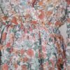 Connecteri  Women's Floral Print Chiffon A-Line Mini Dress Long Peasant Sleeves