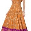 Connecteri  Women's 2024 Summer Short Sleeves Boho Floral Print Tiered Casual Flowy Long Maxi Dress