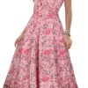 Connecteri  Women's 2024 Summer Short Sleeves Boho Floral Print Tiered Casual Flowy Long Maxi Dress