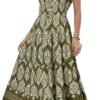 Connecteri  Women's 2024 Summer Short Sleeves Boho Floral Print Tiered Casual Flowy Long Maxi Dress