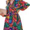 Connecteri  Women's Floral Print Chiffon A-Line Mini Dress Long Peasant Sleeves
