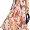 Connecteri  Women's 2024 Fall Boho Maxi Dress Casual Long Sleeve V Neck Printed Beach Long Flowy Dresses