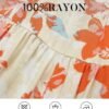 Connecteri Women's 2024 Summer Casual Floral Print Short Flutter Sleeve Crew Neck Smocked High Waist Flowy Maxi Dress